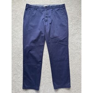 Nautica Mens Navy Blue Chino Pants 40x32 Straight Leg Cotton Twill Trousers